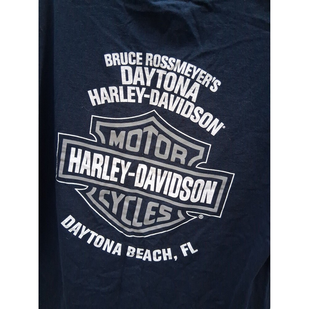 052 Harley Davidson T-Shirt Bar & Shield XL Men's Blue Daytona Beach FL